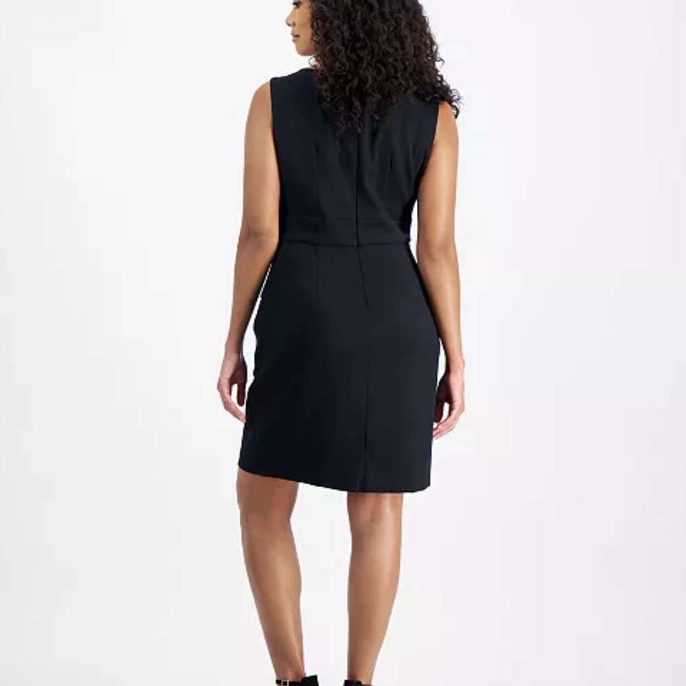 ❤️ Connected Apparel Audrey Pearl Jeweled Black Retro Sheath Dress - Picture 4 of 13